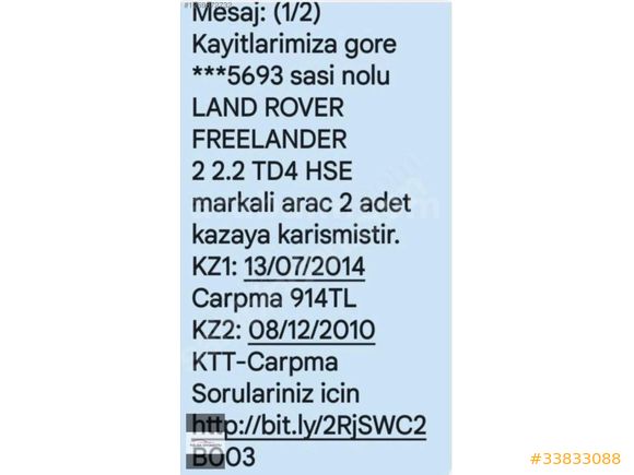 2011 Freelander 2.2 TD4 HSE Otomatik vites tertemiz orjinal
