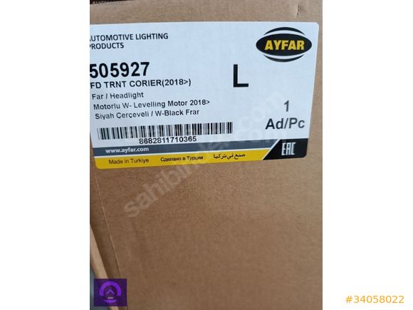 FORD COURİER SOL FAR SIFIR 18-