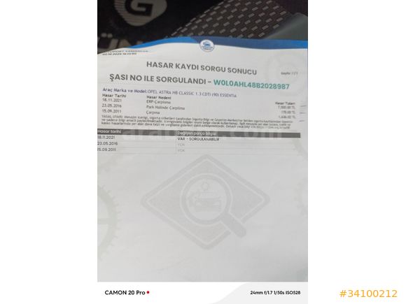 Sahibinden Opel Astra 1.3 CDTI CLASİC PLUS 2011 Model