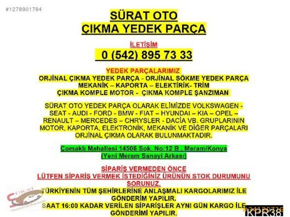 FORD CONNECT TRANSİT 2004 MODEL TAVAN ARKA CONNET CORNET KORNET