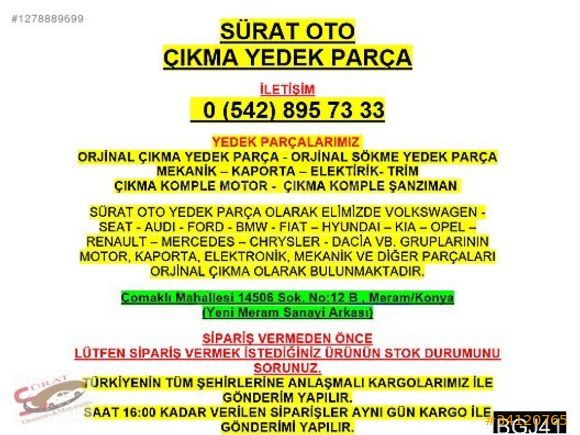 FORD CONNECT BAGAJ SAĞ SOL ÇİFT AÇILIR CONNET CORNET ORJİNAL ÇIK