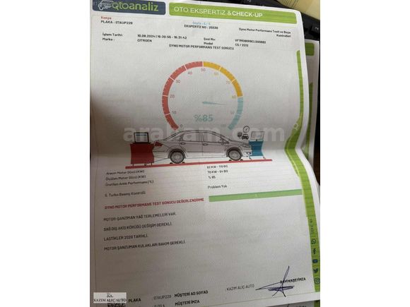 243 BİN KM DE CİTROEN C5 E-HDİ OTOMATİK SANROFLU/G.KAMERA