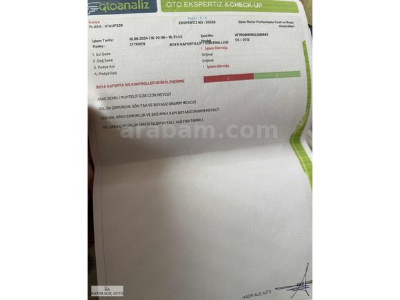 243 BİN KM DE CİTROEN C5 E-HDİ OTOMATİK SANROFLU/G.KAMERA