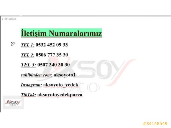 FORD TRANSİT ORİJİNAL ÇIKMA MOTOR AKSOY OTO'DA