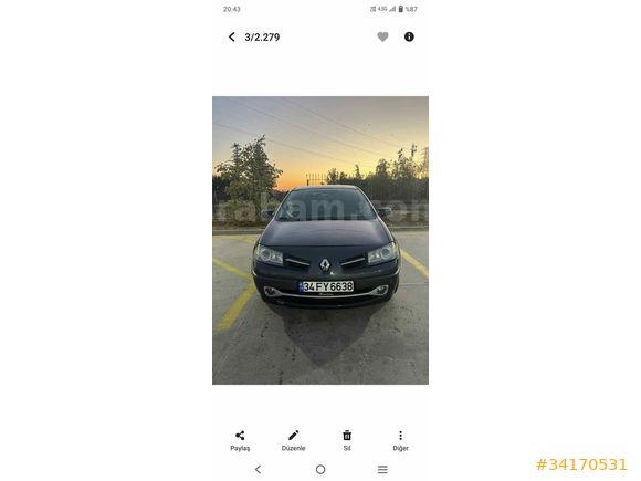 Sahibinden Renault Megane 1.6 Extreme 2009 Model 