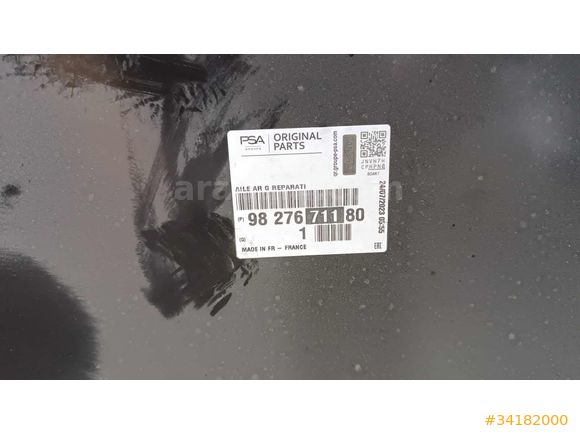 OPEL COMBO E SOL ARKA ÇAMURLUK MARŞBİYELİ ÇIKMA ORJİNAL YEDEK