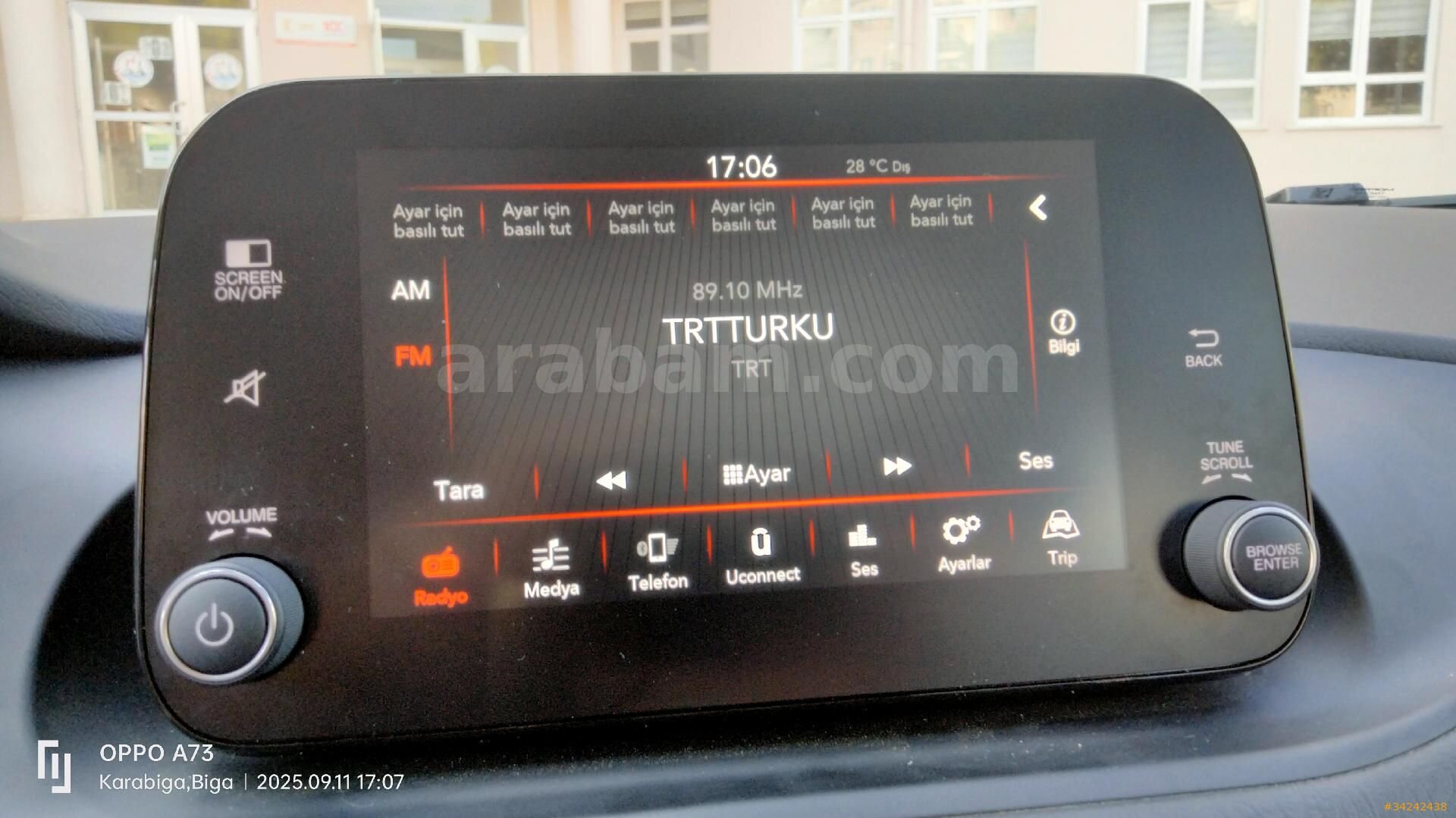 Sahibinden Fiat Egea 1.4 Fire Easy Plus 2024 Model Çanakkale 23.000 km Beyaz 7