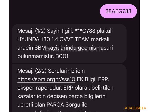 İ30 DEĞİŞENSİZ BOYASIZ TRAMERSİZ 2009 Model