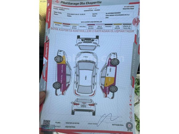 2012 CİVİC ECO ELEGANCE 40.YIL ÖZEL SERİ DEĞiŞENSiZ SERVİSBAKMLI