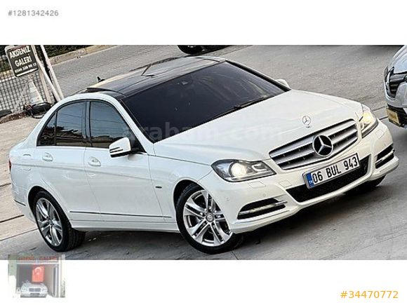 2012 MODEL CAM TAVAN MERCEDES C180 195.000 KM DEĞİŞENSİZ BEYAZ