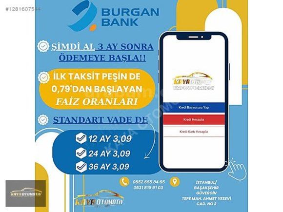 0,99 ORANLARLA 12,24,36,48 KREDİ DESTEĞİ **8 AY SIFIR FAİZ