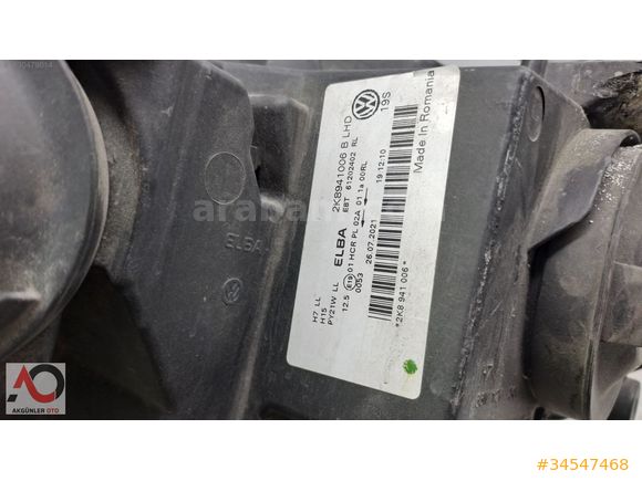 VOLKSWAGEN CADDY SAĞ FAR ORJİNAL ÇIKMA