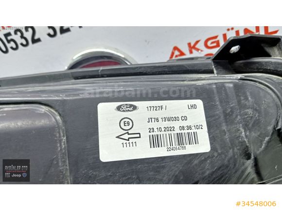 FORD TOURNEO COURİER SOL FAR ORJİNAL ÇIKMA