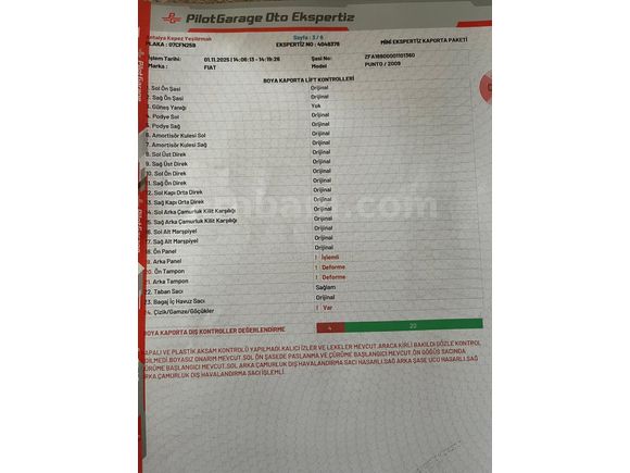Sahibinden Fiat Punto 1.2 Dynamic 2009 Model Antalya
