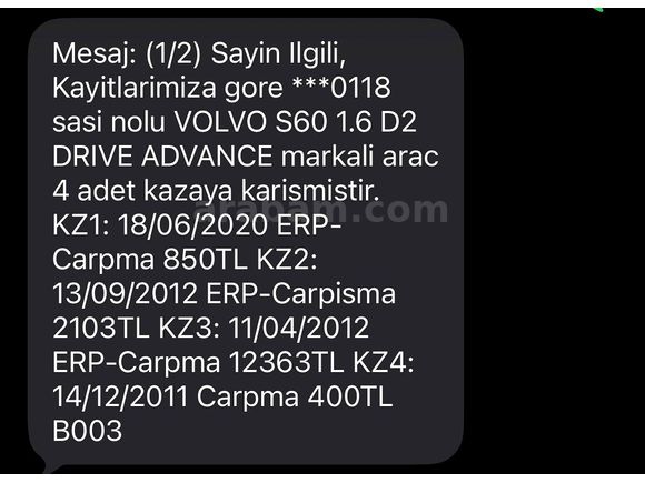 Acil! En Düşük KM Full+Full Servis Bakimli S60