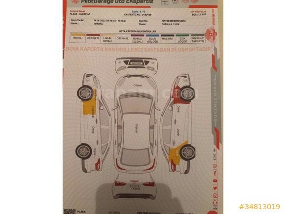 Sahibinden Corolla 2019 LPG takılmamış  Yeni Bakımlı