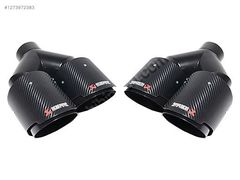 Z AKRP01 Egzoz Ucu Universal Çiftli 76mm; Siyah -AKRAPOVIC-