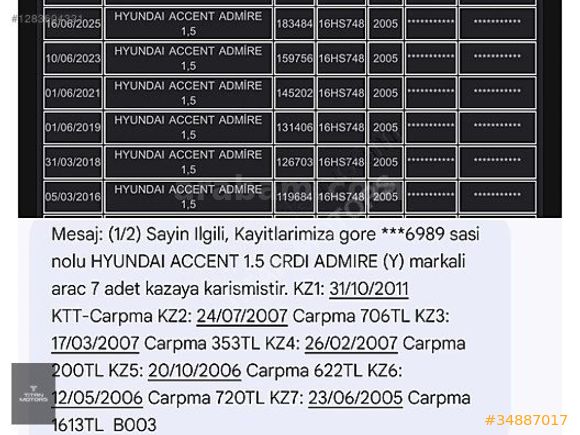 TİTAN MOTORS ORJ 189 BİN KM ACCENT ADMİRE 2005 82 HP