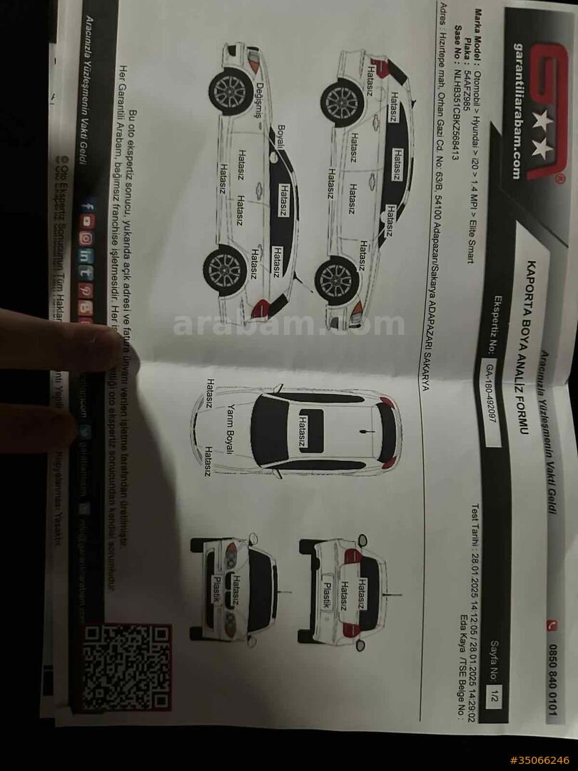 Sahibinden Hyundai i20 1.4 MPI Elite Smart 2019 Model Ankara 136.700 km Mavi 4