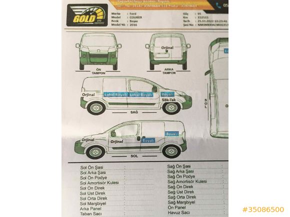 Sahibinden Ford Transit Connect T220 L 2007 Model İzmir son fiyat 