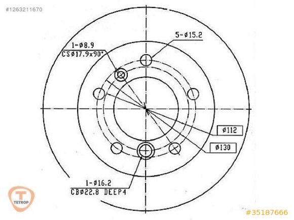 VW LT35 - M.BENZ SPRİNTER ARKA DİSK OEM:2D0615601A