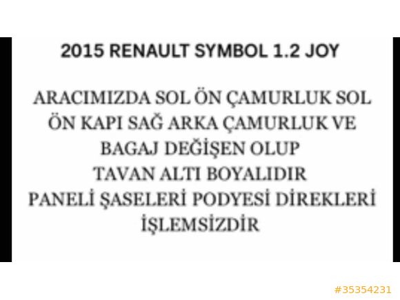 Sahibinden Renault Symbol 1.2 Joy 2015 Model 