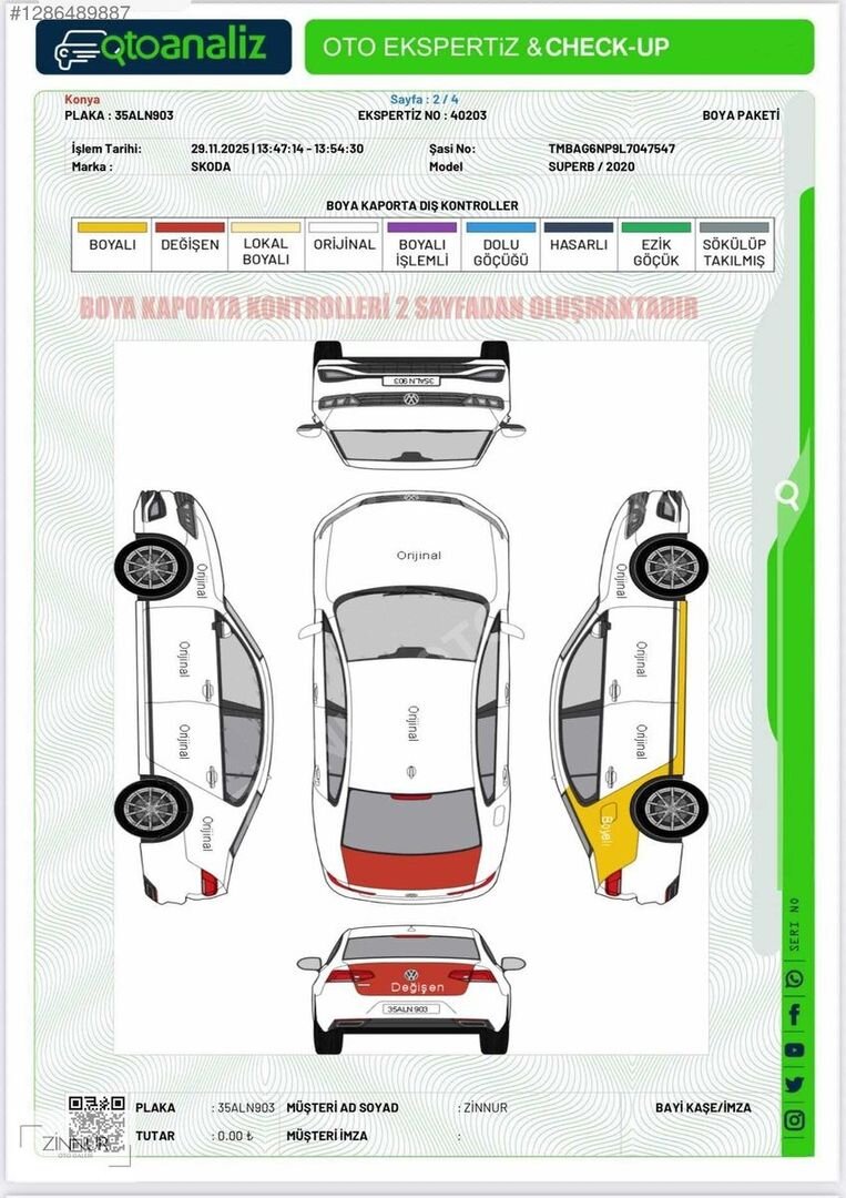 ZİNNUR OTOMOTİV'DEN 2020 MODEL YETKİLİ SERVİS BAKIMLI SUPER B 2