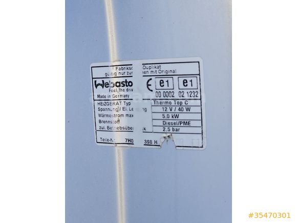 "KOLTUK ISITMA -WEBASTO" 2006 VW TRANSPORTER 2.5TDI 9+1