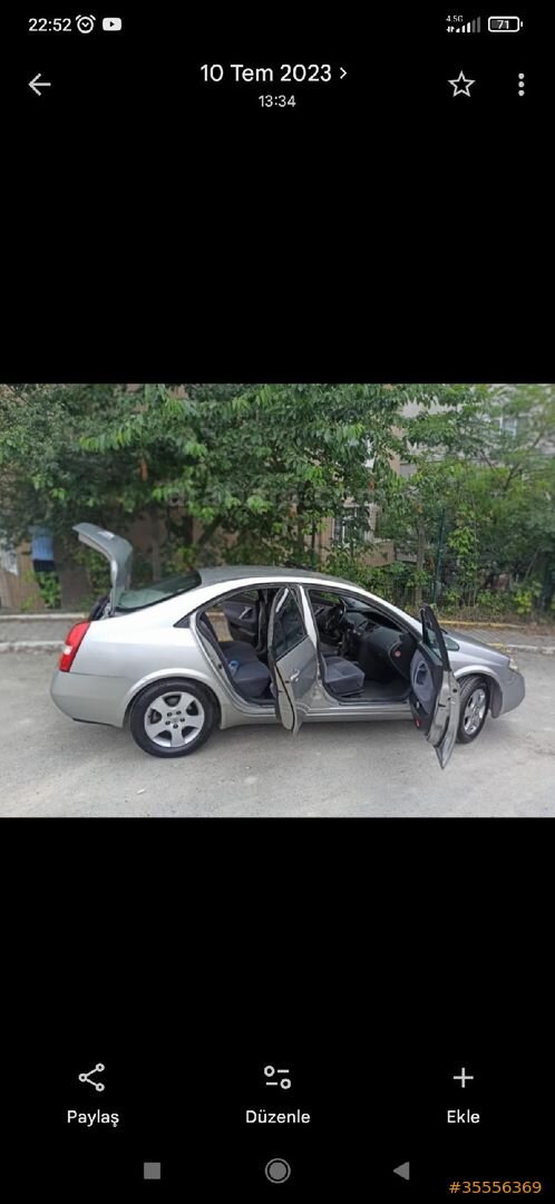 Sahibinden Nissan Primera 1.6 Tekna 2006 Model İstanbul 171.500 km Gri (Gümüş) 3