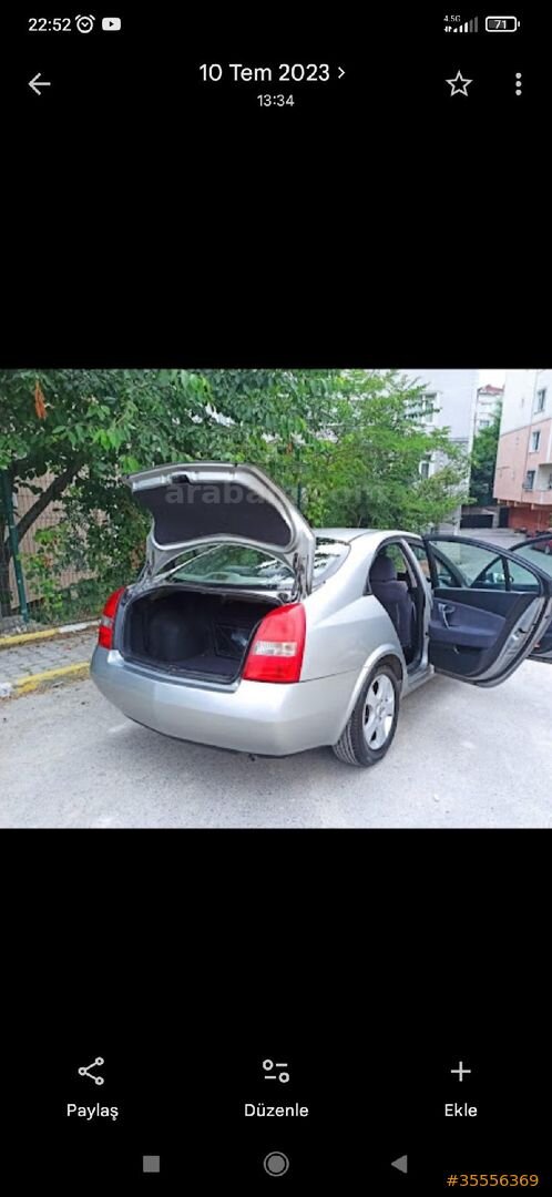 Sahibinden Nissan Primera 1.6 Tekna 2006 Model İstanbul 171.500 km Gri (Gümüş) 5