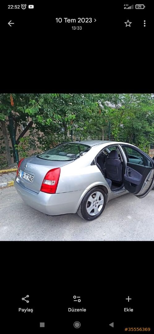 Sahibinden Nissan Primera 1.6 Tekna 2006 Model İstanbul 171.500 km Gri (Gümüş) 4
