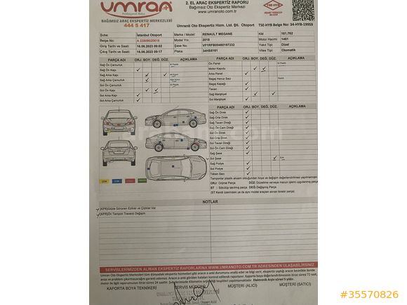 Sahibinden Renault Megane 1.5 dCi Touch 2018 Model 