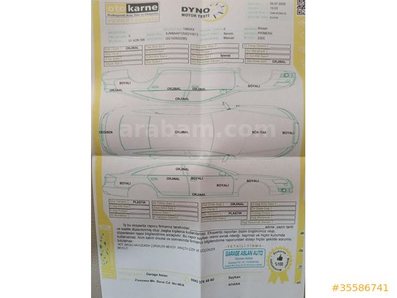 Sahibinden Nissan Primera 1.6 Tekna 2005 Model Adana 200.000 km