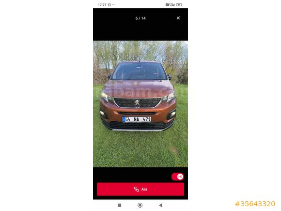 Sahibinden Peugeot Rifter 1.5 BlueHDI Allure 2021 Model 