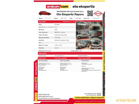 Sahibinden Audi A3 Sportback 1.4 TFSI Ambition 2008 Model Kocaeli