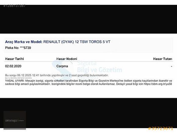 1994 RENAULT R12 TOROS 1.4 LPG SW BAKIMLI