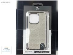 MERCEDES BENZ IPHONE 14 PRO UYUMLU DERİ BEJ YILDIZ DESENLİ KILIF