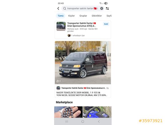 Sahibinden Volkswagen Transporter Çift Kabin (5+1)
