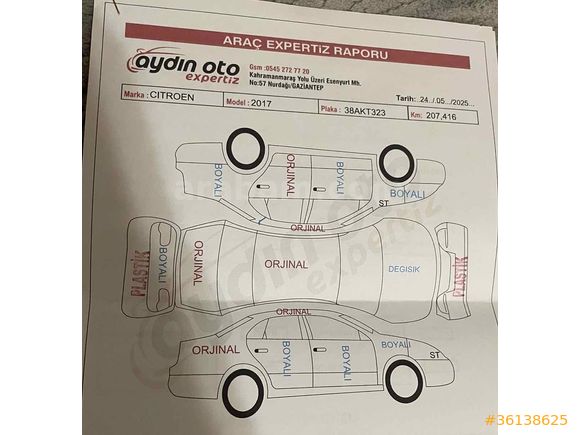 Sahibinden Citroen C-Elysee 1.6 HDi Live 2017 Model 