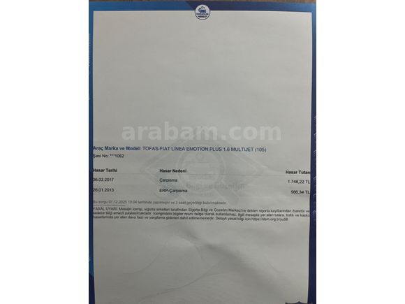HATASIZ BOYASIZ 2012 LİNEA 1.6 FULL PAKET