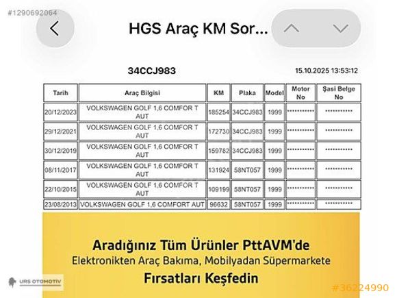 URS AUTO TAM OTOMATİK GOLF4 BAKIMLI