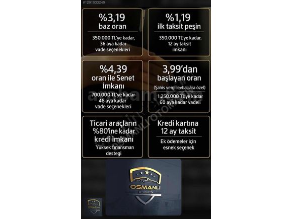 OSMANLI DAN TAMAMINA YAKIN KREDİLİ 2.0 TDİ WW CADDY OTOMATİK..
