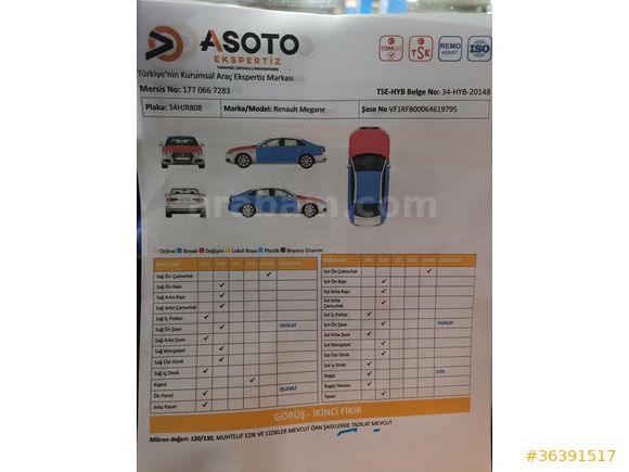 Sahibinden Renault Megane 1.3 TCe Joy 2019 Model