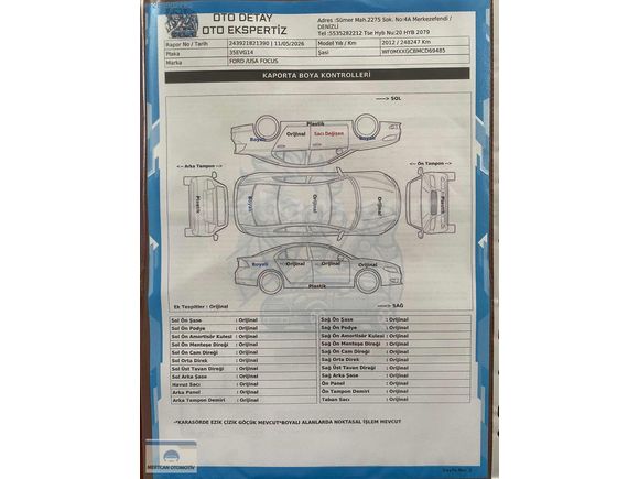2012 FORD FOCUS TREND X 248 BİN KM SERVİS BAKIMLI