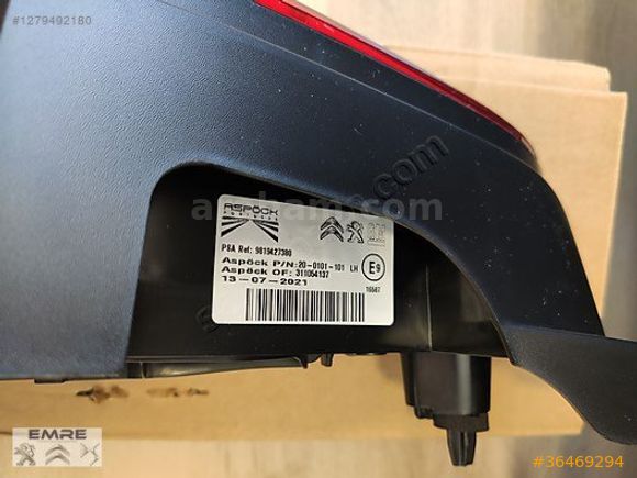 Peugeot Rifter Sol Arka Stop Lambası ORİJİNAL