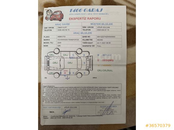 Sahibinden Volkswagen Transporter 2.5 TDI Camlı Van 2005 Model Nevşehir