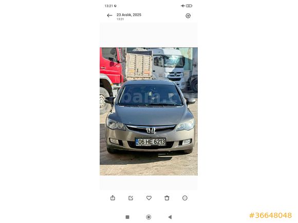 Sahibinden Honda Civic 1.6 Dream 2007 Model  296.000 km Gri