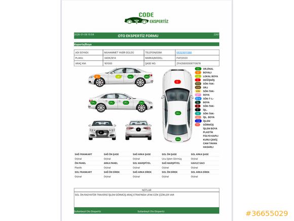 Sahibinden Fiat Egea 1.3 Multijet Easy 2020 K.K Taksit