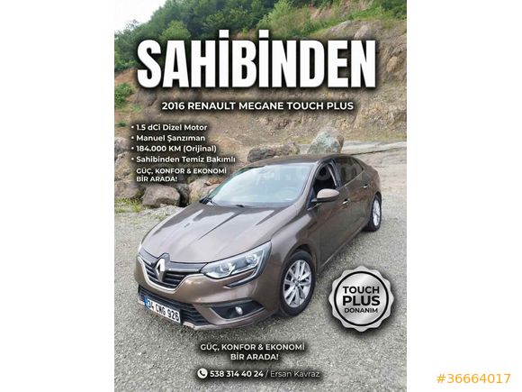 Sahibinden Renault Megane 1.5 dCi Touch Plus 2016 Model İstanbul 184.000 km Kahverengi