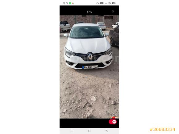 Sahibinden Renault Megane 1.5 dCi Touch Plus 2016 Model